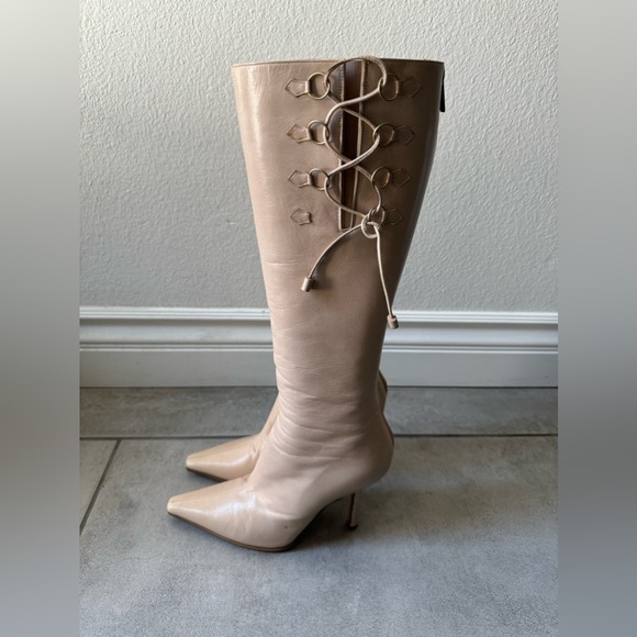 Jimmy Choo Leather Boots 38 1/2 8 1/2 - Picture 7 of 16